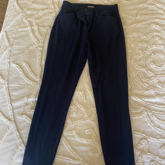 Express Navy Blue Mid-Rise Skinny Pants - Picture 2 of 11